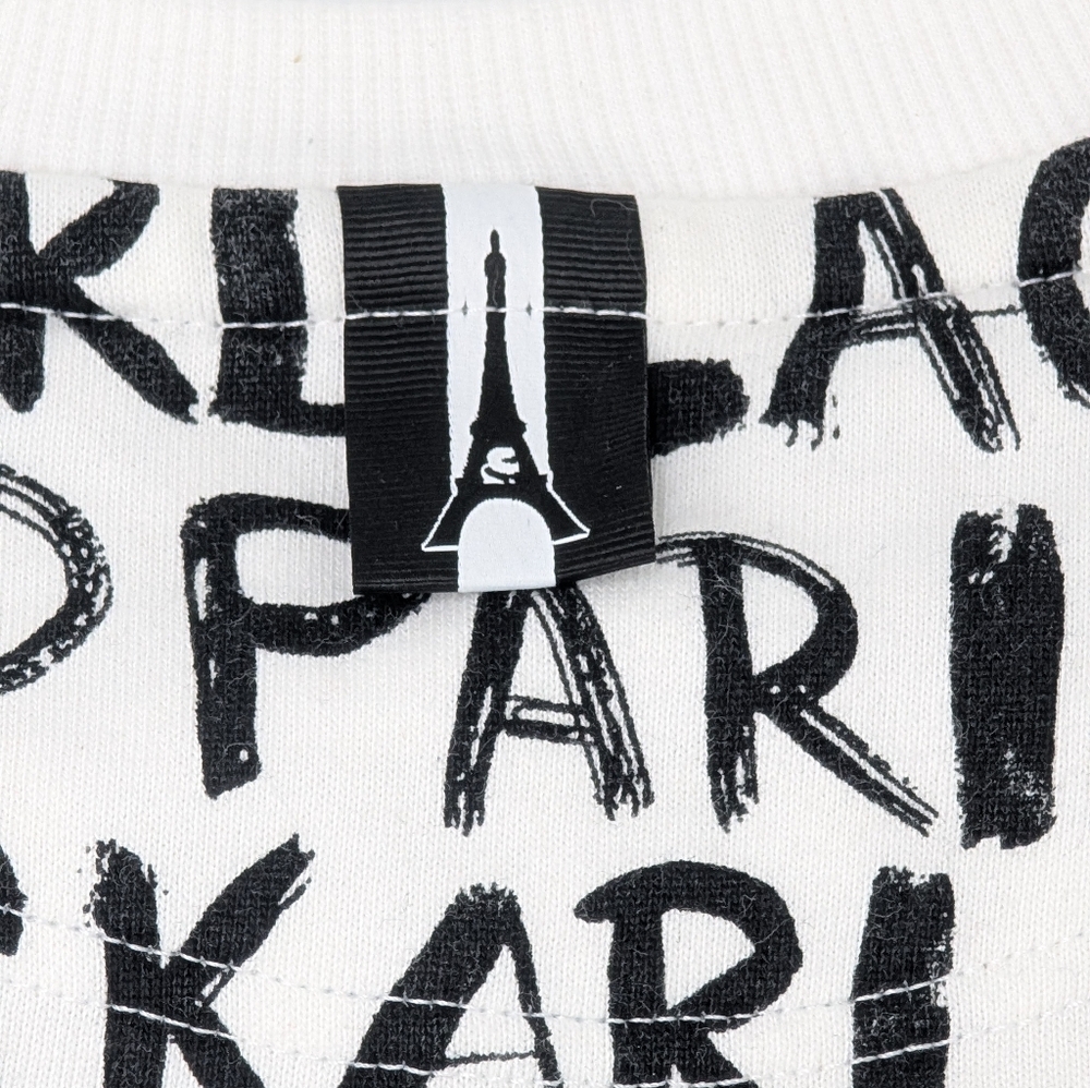 Karl Lagerfield Puff Sleeve Sweater Black & White - Picture 4 of 5